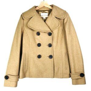 Banana Republic Tan Double Breasted Wool Blend Jacket Size Medium